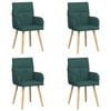 vidaXL Eettafelstoelen 4 st Stof Donkergroen 60 x 56 x 96 cm