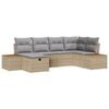 vidaXL Tuin Sofa Set Beige poly rattan