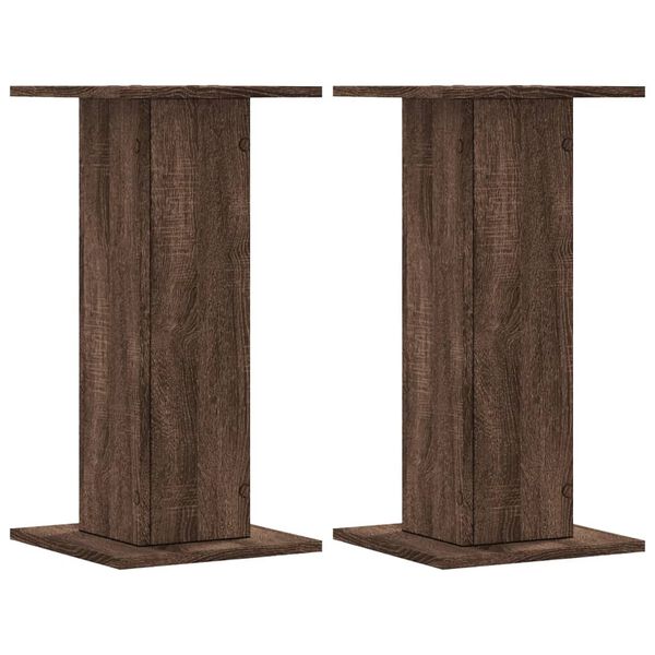 vidaXL Speakerstandaards 2 st 30x30x60 cm bewerkt hout bruin eiken