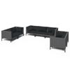 vidaXL 7-delige Loungeset met kussens poly rattan donkergrijs