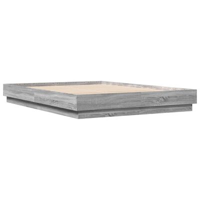 vidaXL Bedframe bewerkt hout grijs sonoma eikenkleurig 160x200 cm
