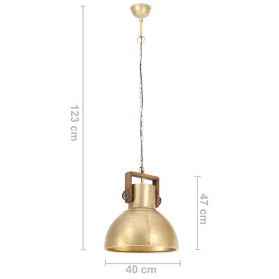 vidaXL Hanglamp industrieel rond 25 W E27 40 cm messingkleurig