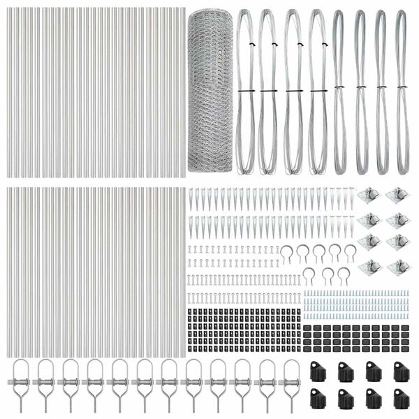 vidaXL Afrasteringspaal Zilver 100 x 0,6 m (25 mm gaas) Staal