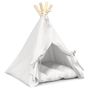 vidaXL Dieren teepee met kussen Wit 40 x 40 x 50 cm Polyester