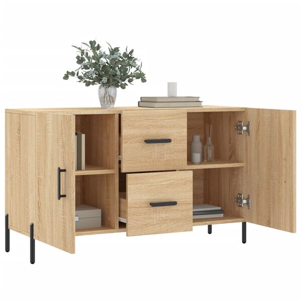 vidaXL Dressoir 100x36x60 cm bewerkt hout sonoma eikenkleurig