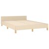 vidaXL Bedframe zonder matras stof cr&egrave;mekleurig 140x190 cm