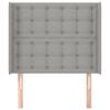 vidaXL Hoofdbord met randen 103x16x118/128 cm stof lichtgrijs