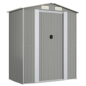 vidaXL Tuinschuur 192x108x223 cm gegalvaniseerd staal lichtgrijs