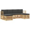 vidaXL Buiten bankenset 6 st Wit en antracietkleurig Polyester