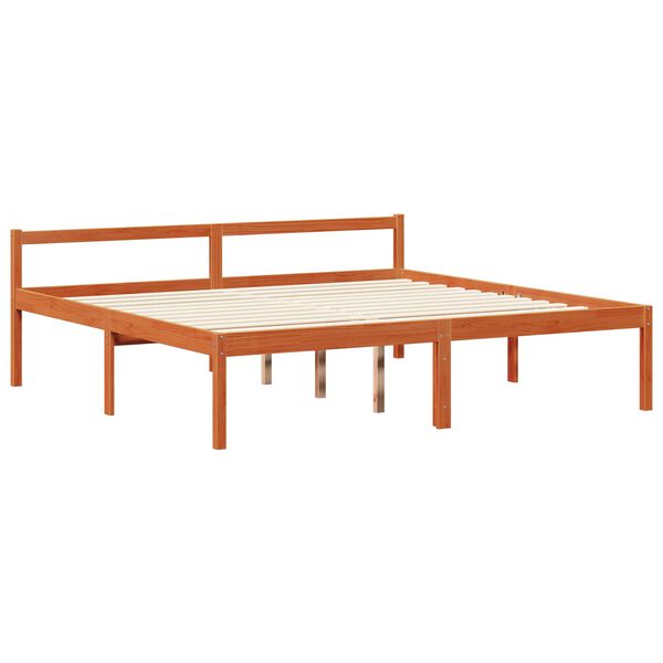 vidaXL Bedframe met hoofdeinde 2 pcs Wasbruin Massief Vurenhout