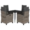 vidaXL 5-delige Tuinset met kussens poly rattan grijs