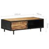 vidaXL Salontafel 105x50x35 cm ruw mangohout