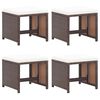 vidaXL Tuinkrukken 4 st met kussens poly rattan bruin