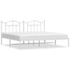 vidaXL Bedframe met hoofdbord metaal wit 193x203 cm