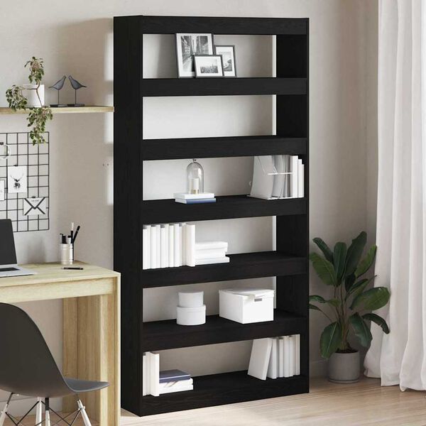 vidaXL Boekenkast Zwarte Eik 100 x 30 x 198 cm Bewerkt hout