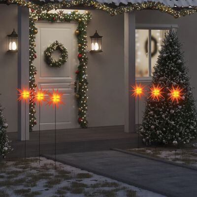 vidaXL Kerstlampen met grondpin en LED's 3 st 35 cm rood