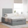 vidaXL Ottoman bed met matras 120x190 cm stof lichtgrijs