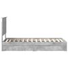 vidaXL Opslag bed met hoofdeinde Beton Grijs 75 x 190 cm Bewerkt hout