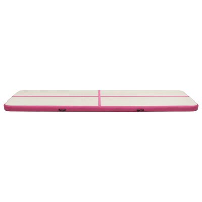 vidaXL Gymnastiekmat met pomp opblaasbaar 700x100x15 cm PVC roze
