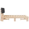 vidaXL Bedframe met Gevoerd Hoofdgedeelte Donkergrijs 135 x 190 cm