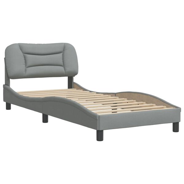 vidaXL Bedframe zonder matras "Hvar" 90x200 cm stof lichtgrijs