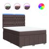 vidaXL Boxspring met matras stof donkerbruin 140x190 cm