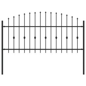vidaXL Spike Fence Zwart 200 x 130 cm Gepoedercoat staal