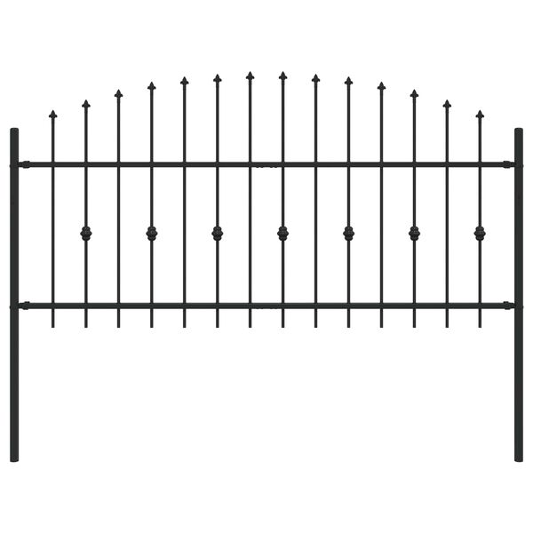 vidaXL Spike Fence Zwart 200 x 130 cm Gepoedercoat staal