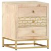 vidaXL Nachtkastje 40x30x50 cm massief mangohout goudkleurig