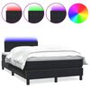 vidaXL Boxspring met matras en LED fluweel zwart 120x210 cm