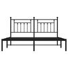 vidaXL Bedframe met hoofdbord metaal zwart 183x213 cm