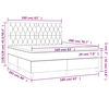 vidaXL Boxspring met matras en LED stof donkerbruin 160x200 cm