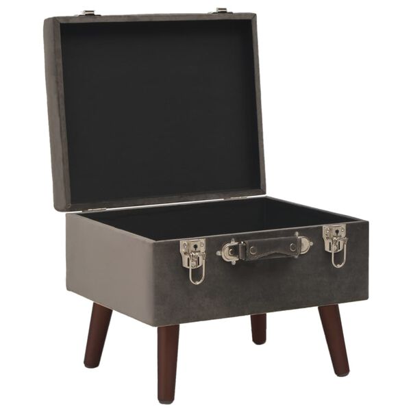 vidaXL Opbergkruk 40 cm fluweel grijs