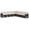 vidaXL Tuinbankenset 9 st Zwart en Cream Wit poly rattan