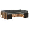vidaXL Hoekbank Set met kussen 9 pcs Natuurlijk en Antraciet Polyester