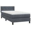 vidaXL Boxspring met matras fluweel donkergrijs 90x220 cm