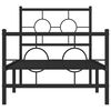 vidaXL Bedframe met hoofd- en voeteneinde metaal zwart 75x190 cm