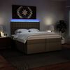 vidaXL Boxspring met matras kunstleer cappuccinokleurig 200x200 cm