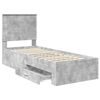 vidaXL Bedframe Beton Grijs en Zilver 70 x 190 cm Bewerkt hout
