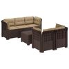 vidaXL 5-Zits Tuin Sofa met Kussens Rattan Look PP Bruin