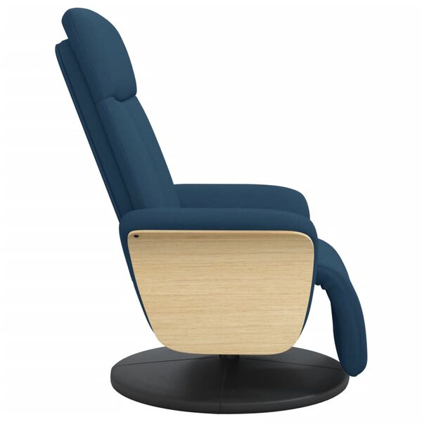 vidaXL Fauteuil verstelbaar met voetensteun stof blauw