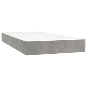 vidaXL Pocketveringmatras medium 90x190x20 cm fluweel lichtgrijs