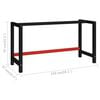 vidaXL Werkbankframe 150x57x79 cm metaal zwart en rood