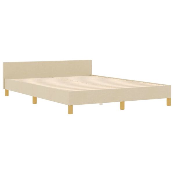 vidaXL Bedframe met hoofdeinde Cr&egrave;me 160 x 200 cm Stof
