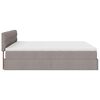 vidaXL Ottoman bed met matras 200x200 cm stof taupe