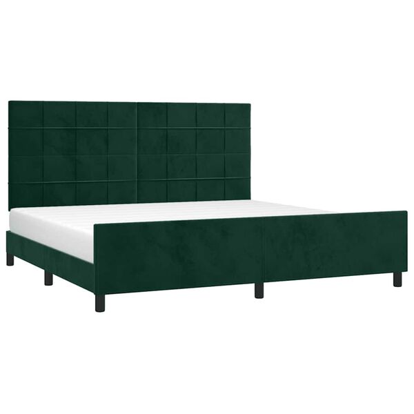 vidaXL Bedframe zonder matras 200x200 cm fluweel donkergroen