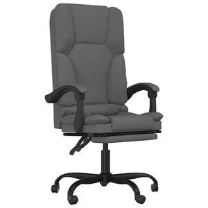 vidaXL Massage Relaxfauteuil voor op kantoor donkergrijs stof