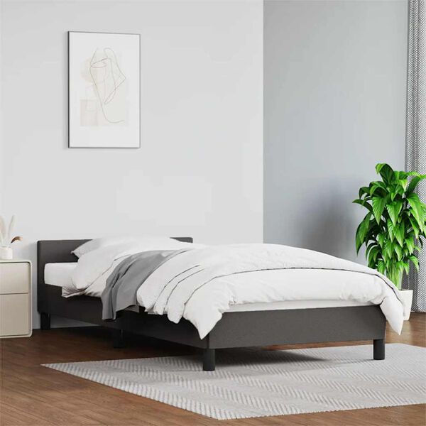 vidaXL Bedframe met hoofdeinde zonder matras 80x200 cm grijs