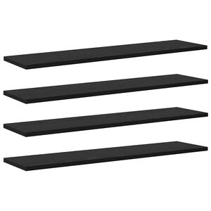 vidaXL Boekenplank Bord 4 pcs Zwart 80 x 20 x 1,5 cm Bewerkt hout