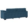 vidaXL 3-delige Loungeset met kussens fluweel blauw